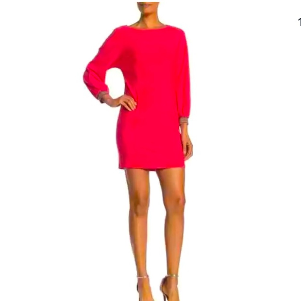 Trina Turk Pink Pop Metallic Stripe Cuff Dress